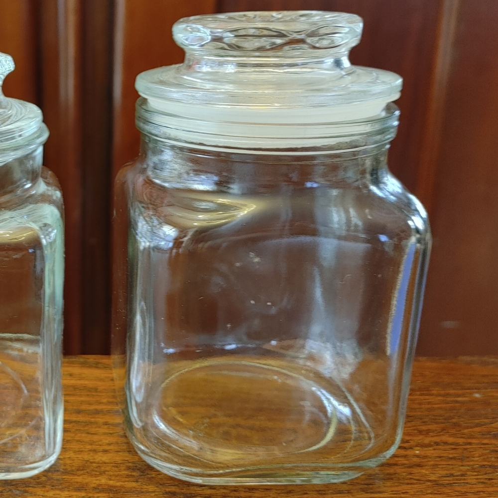 Anchor Hocking Clear Glass Storage Jars SMALL